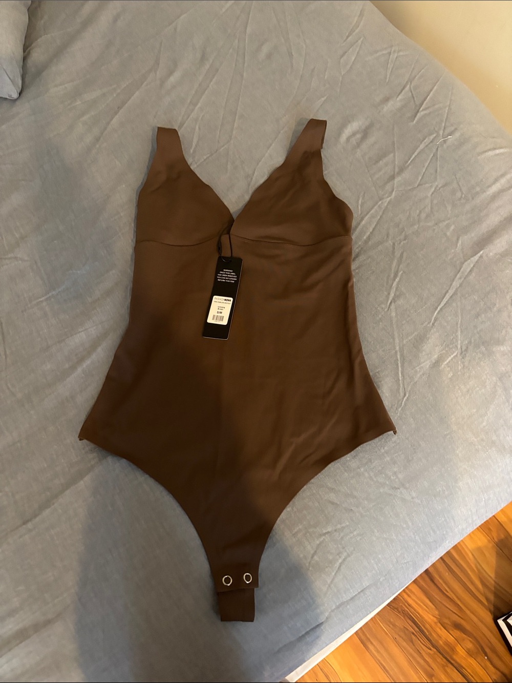 Classic Brown Bodysuit with V-Neck brand new never Worn!